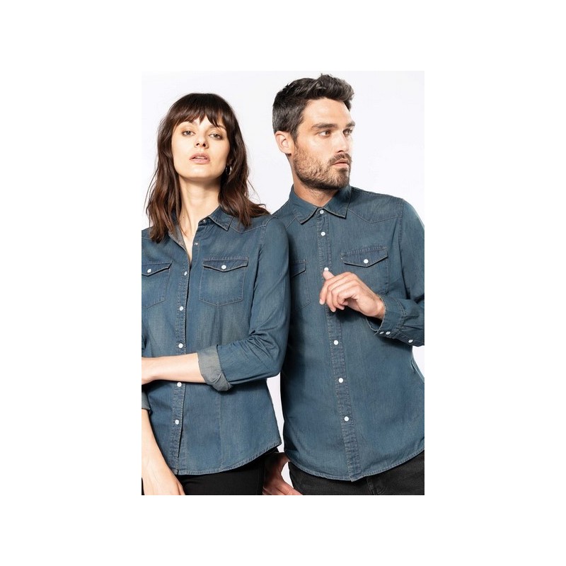 Chemise denim manches longues Kariban
