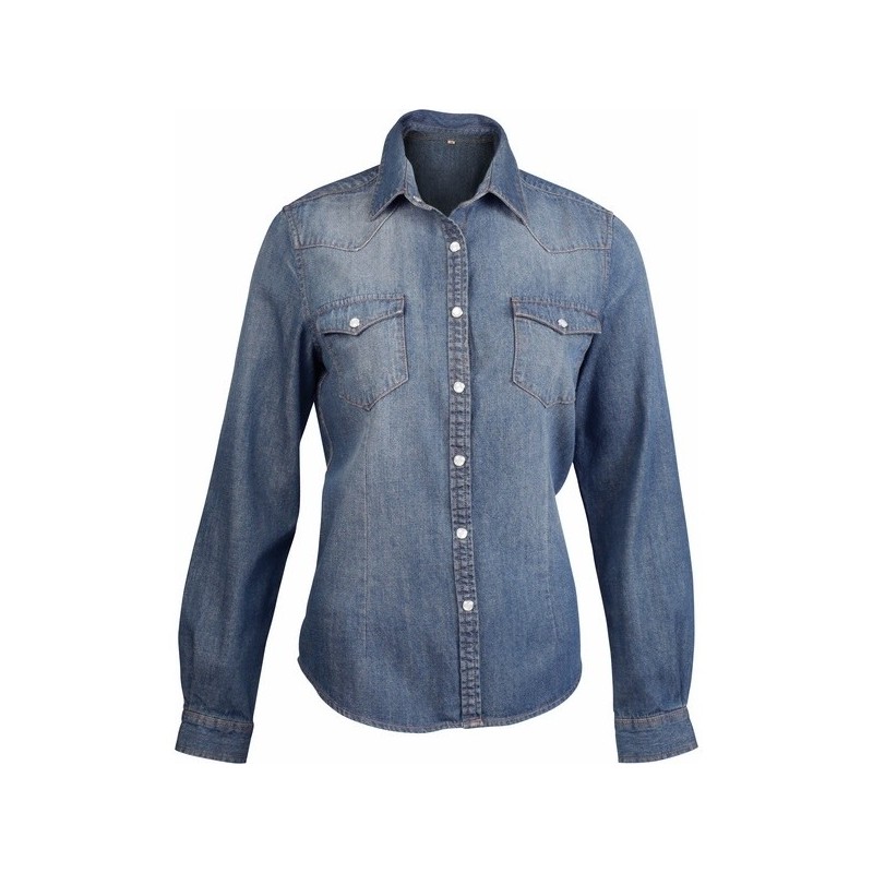 Chemise Denim Manches Longues Femme Kariban