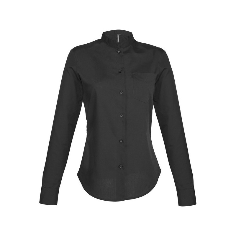 Chemise col mao manches longues femme