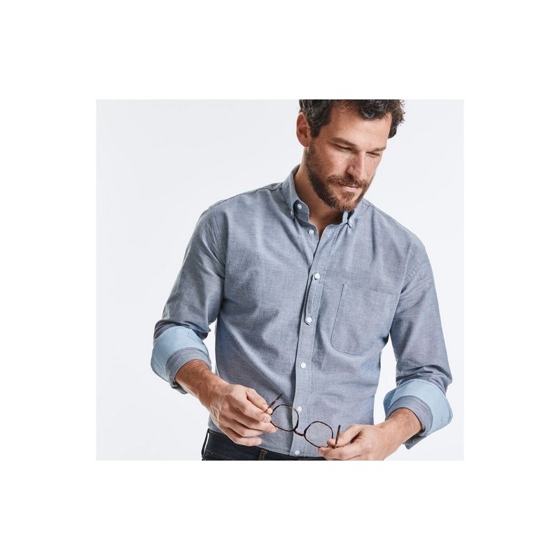 Chemise oxford contrastée bio