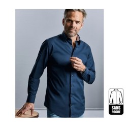 Chemise stretch contrastée