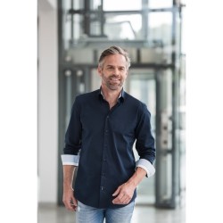 Chemise stretch contrastée