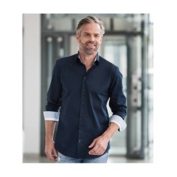 Chemise stretch contrastée