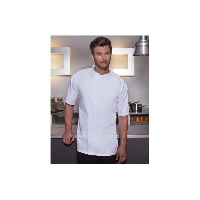Short-Sleeve Throw-Over Chef Shirt Basic - Chemise de cuisine manches courtes
