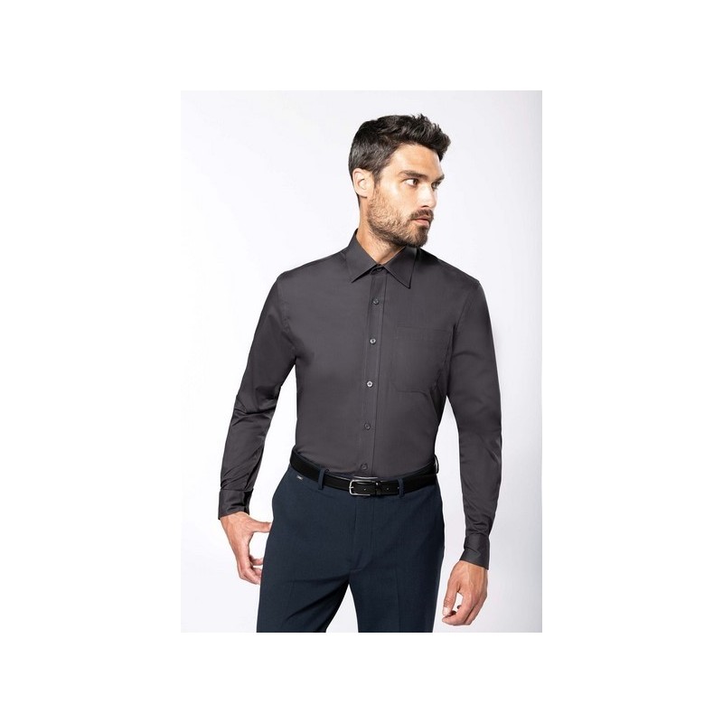 Chemise popeline manches longues