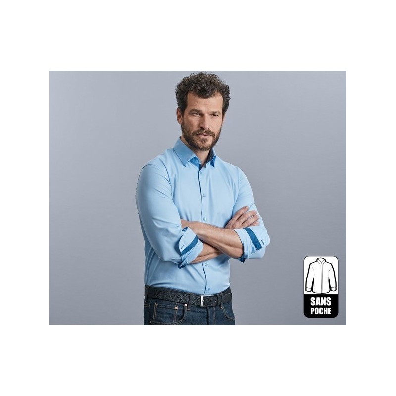 Chemise contrastée à chevrons