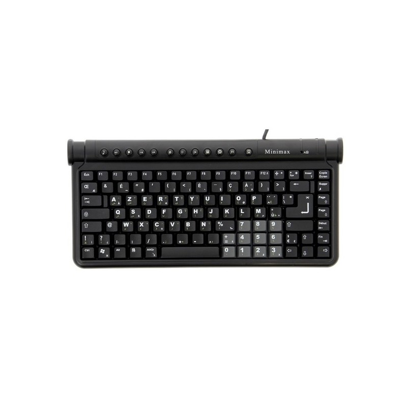 Clavier compact minimax francais-arabe noir 2 ports usb