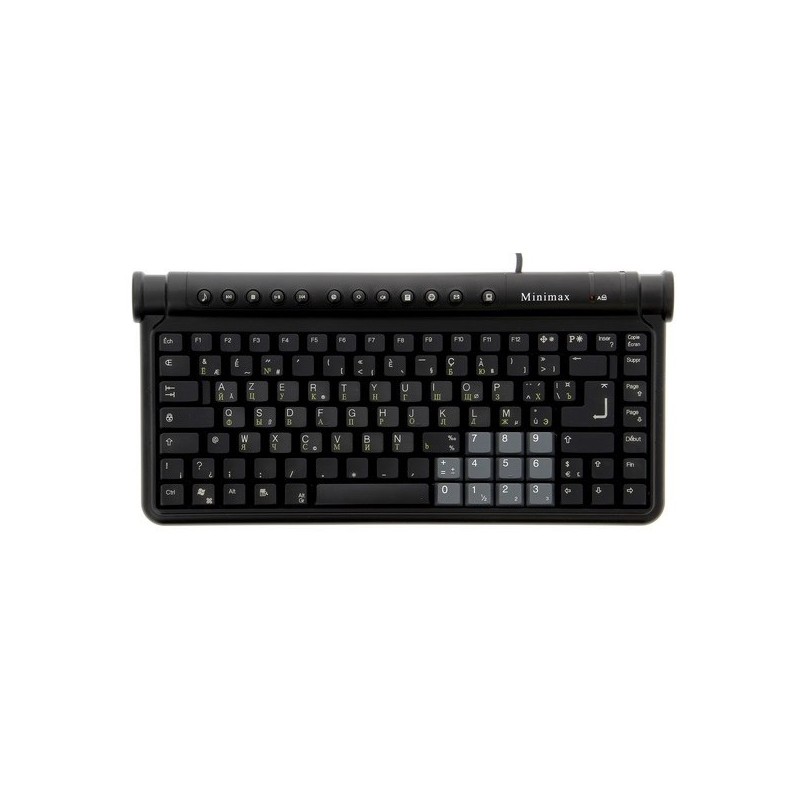 Clavier compact minimax francais-russe noir 2 ports usb