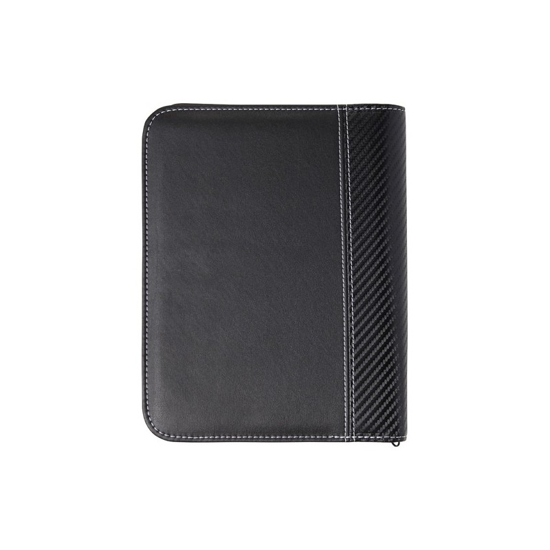 Conférencier a5 zippé en pu livré avec bloc-notes