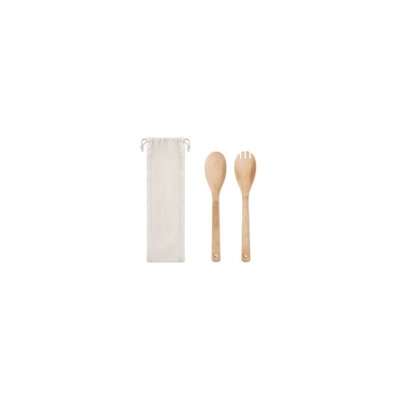 Couverts à salade en bambou