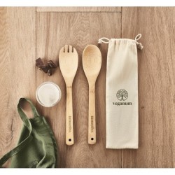 Couverts à salade en bambou