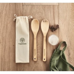 Couverts à salade en bambou