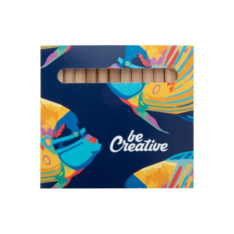 Set de 12 crayons sous étui quadri