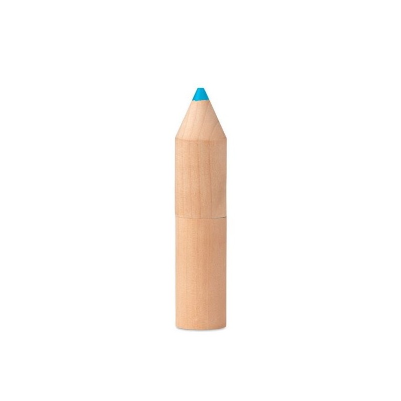 6 crayons dans un étui en bois