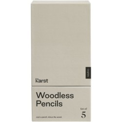 Ensemble de 5 crayons à papier graphite k'arst® 2b sans bois