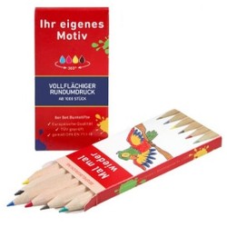 6 petits crayons de couleur durables