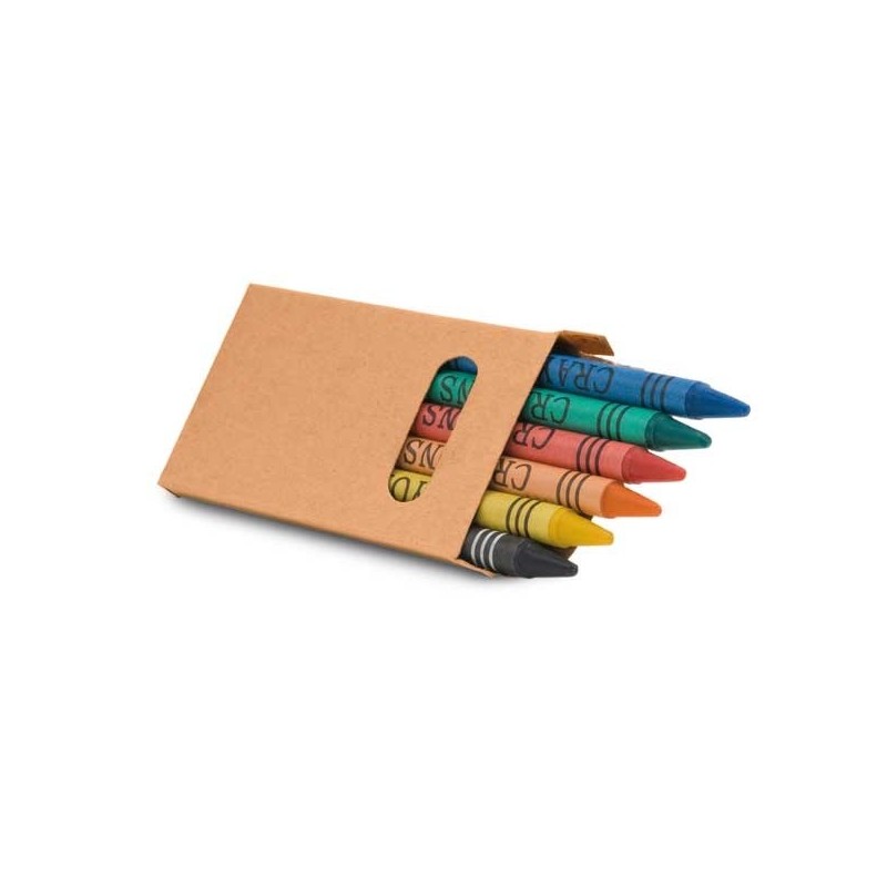 Boîte avec 6 crayons de cire