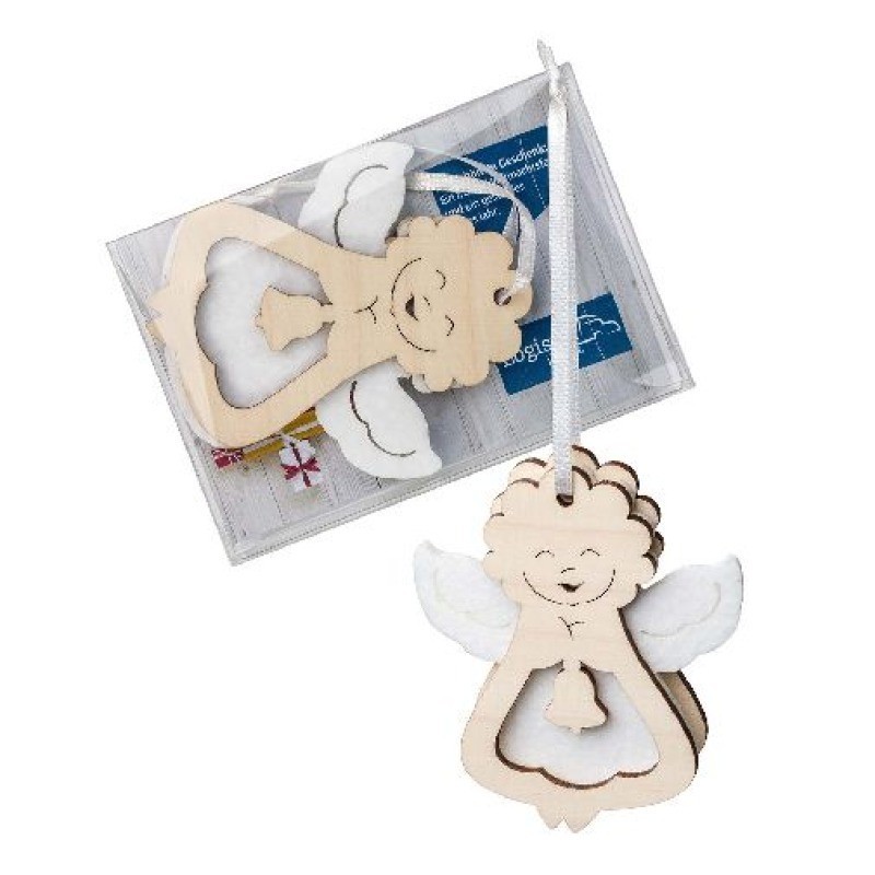 Pendentif en feutrine et en bois - Ange en boîte