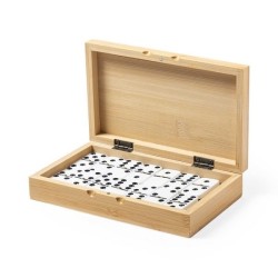 Jeu de domino dans un coffret bambou
