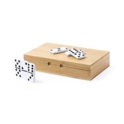 Jeu de domino dans un coffret bambou