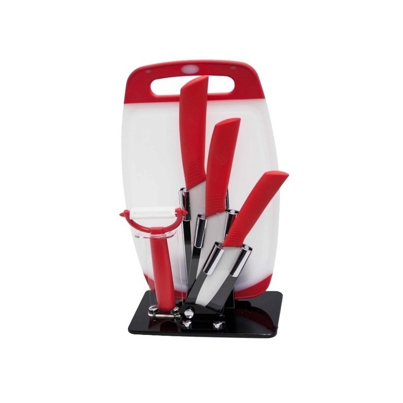 Set couteaux lames céramique + planche