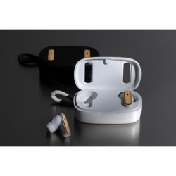 Écouteurs TWS en plastique recyclé RCS et bambou FSC®