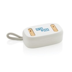 Écouteurs TWS en plastique recyclé RCS et bambou FSC®