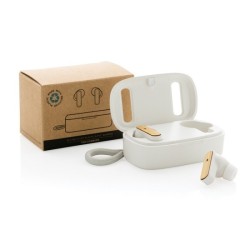 Écouteurs TWS en plastique recyclé RCS et bambou FSC®
