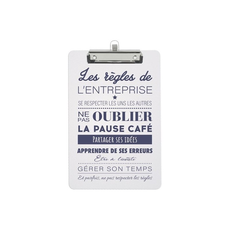 Clip board en plastique