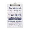 Clip board en plastique