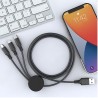 DABURU - Câble USB-A vers 3-en-1 - Charge Ultra-Rapide 3A 20W