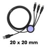 DABURU - Câble USB-A vers 3-en-1 - Charge Ultra-Rapide 3A 20W