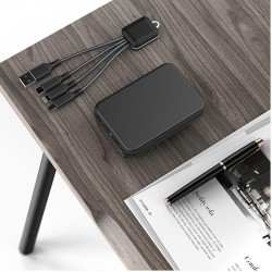 BENRI - Câble USB-A vers 3-en-1 - Charge Ultra-Rapide 3A 20W - Format Porte-clés