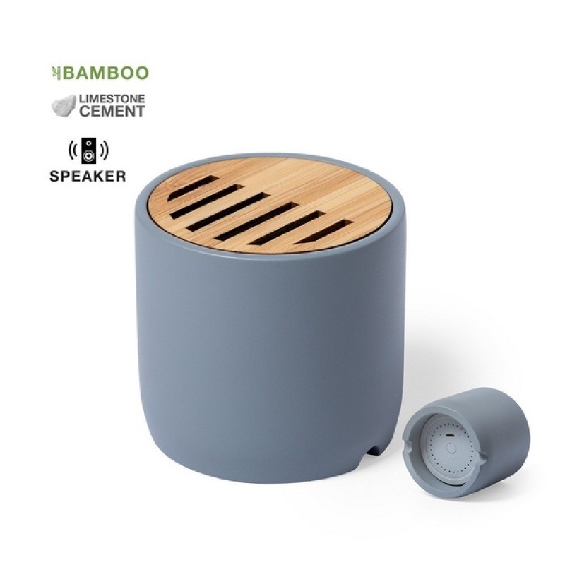 Enceinte 3W ciment et bambou
