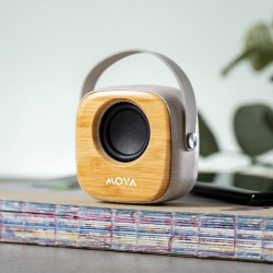 Enceinte 3w façade bambou