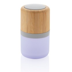 Enceinte 3w bambou avec lumière d'ambiance