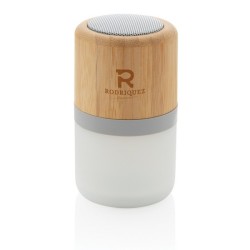 Enceinte 3w bambou avec lumière d'ambiance