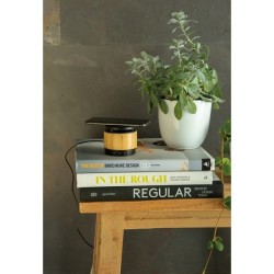 Enceinte bambou avec chargeur sans fil