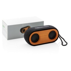 Double enceinte 10w bambou