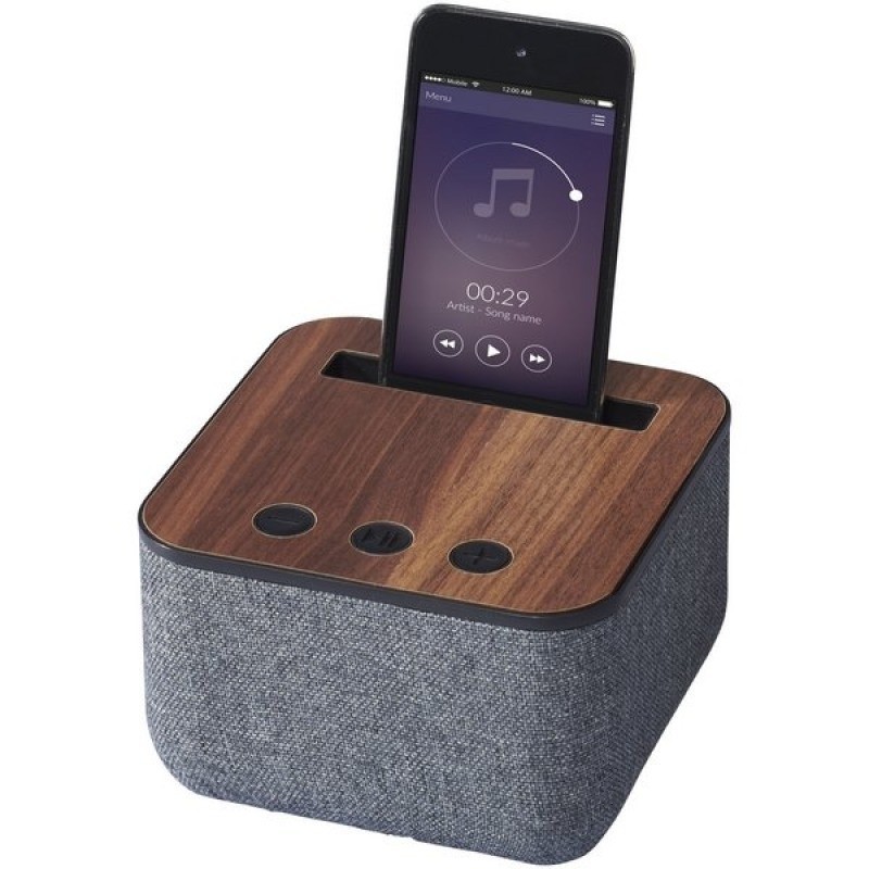 Enceinte Bluetooth® en tissu et bois
