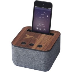 Enceinte Bluetooth® en tissu et bois