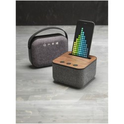 Enceinte Bluetooth® en tissu et bois