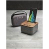 Enceinte Bluetooth® en tissu et bois