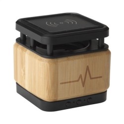 Bamboo Block Speaker avec un chargeur sans fil