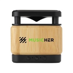 Bamboo Block Speaker avec un chargeur sans fil