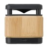 Enceinte et chargeur sans fil en bambou.