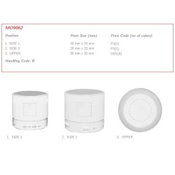 ROUND WHITE - Haut-parleur Rond avec LED