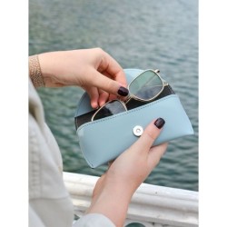 Recycled Leather Sunglasses Pouch étui à lunettes