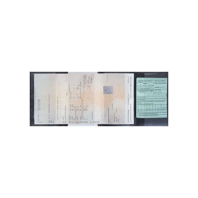 Porte carte grise 4 volets