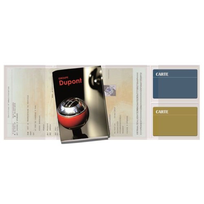 Porte carte grise 4 volets